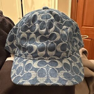 Coach Blue Denim Signature Jacquard Baseball Cap